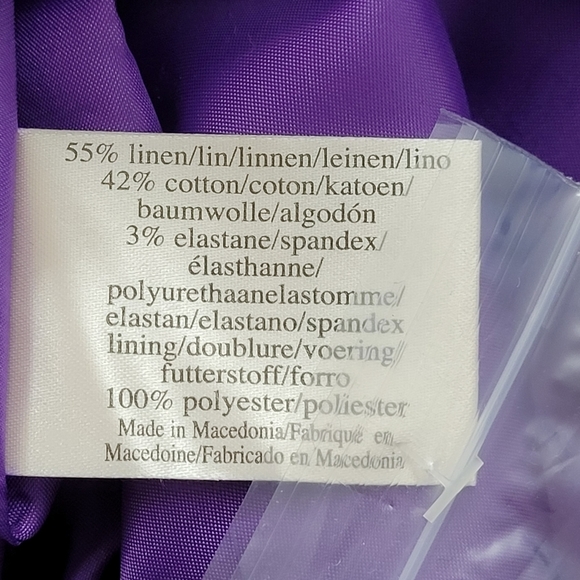 Laura Ashley Vintage Linen Skirt Midi Pencil Back Pleated Paneled Stretch SZ 8 - Picture 8 of 8